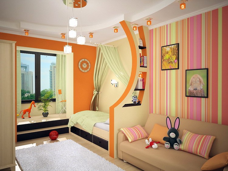 Обои в интерьере детской комнаты - современный дизайн детской спальни